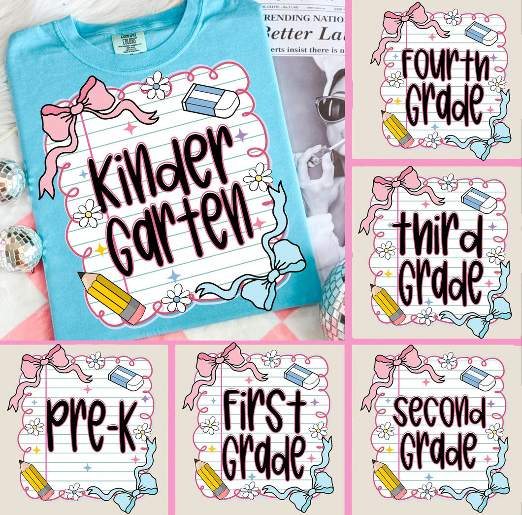 Girly Bow Prek - Fourth Grade